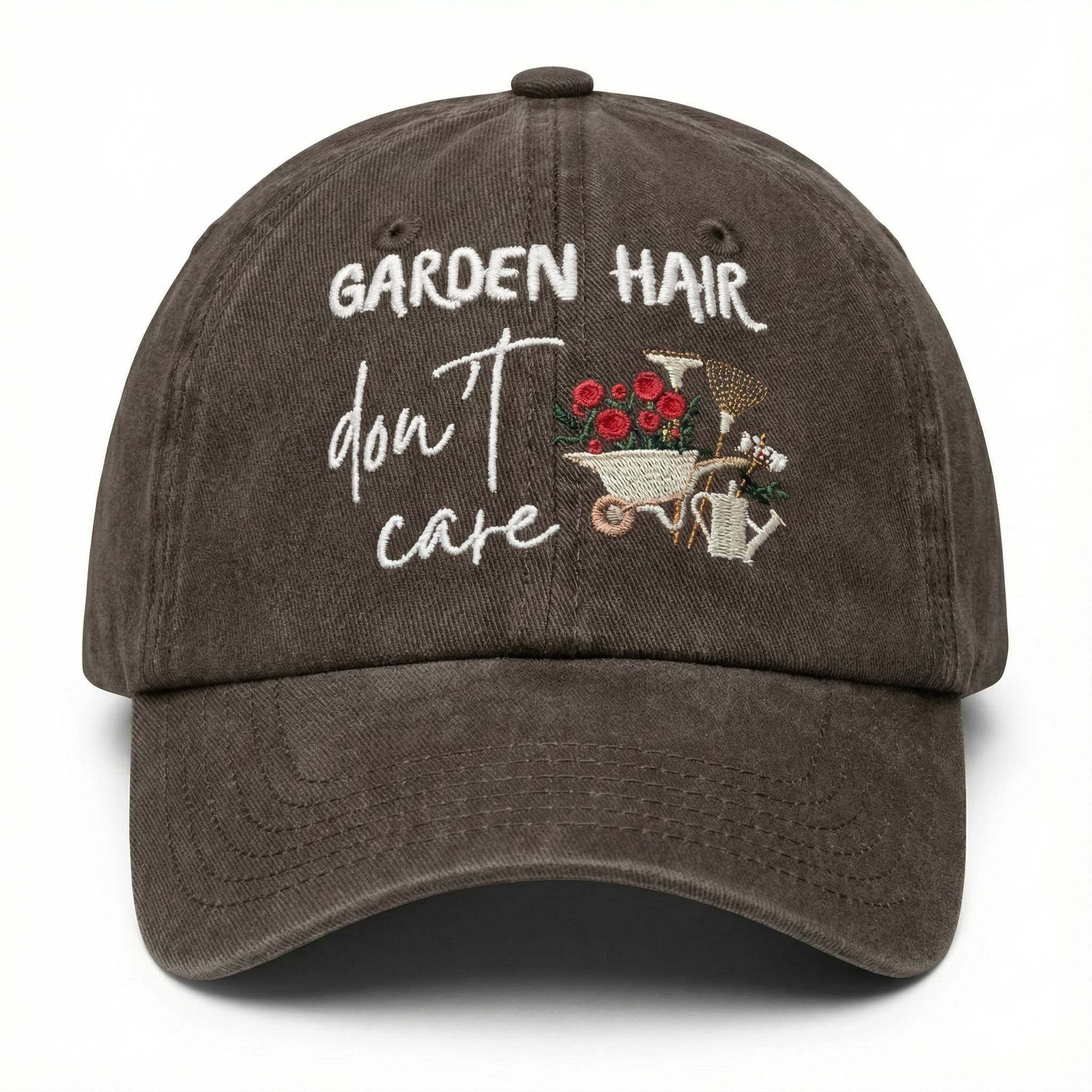 🔥New Arrivals Exclusive Sale🔥Garden Hair, Don't Care Embroidered Hat - Plant Lover's Cap, Nature-Inspired Baseball Hat