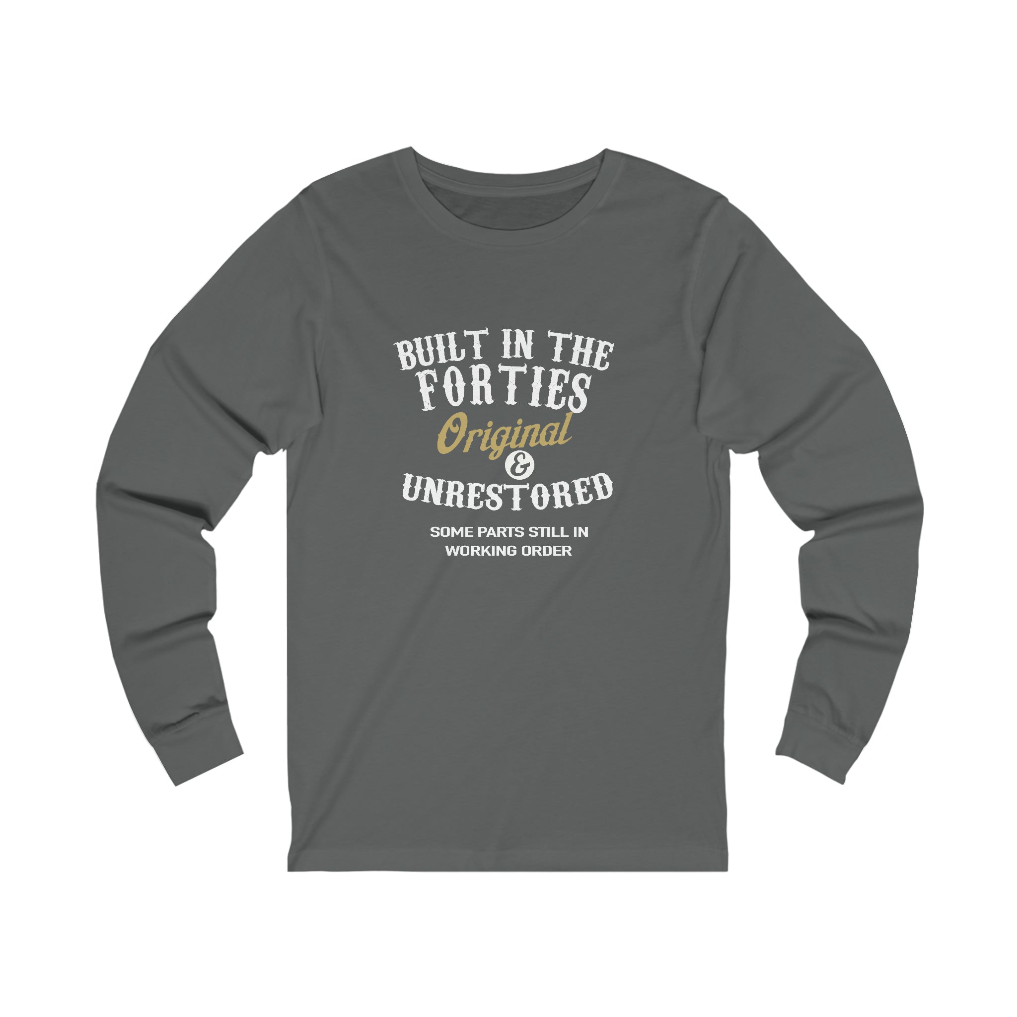 Classic Fortitude: The Witty Long Sleeve Tee for Spirited 1940s Survivors