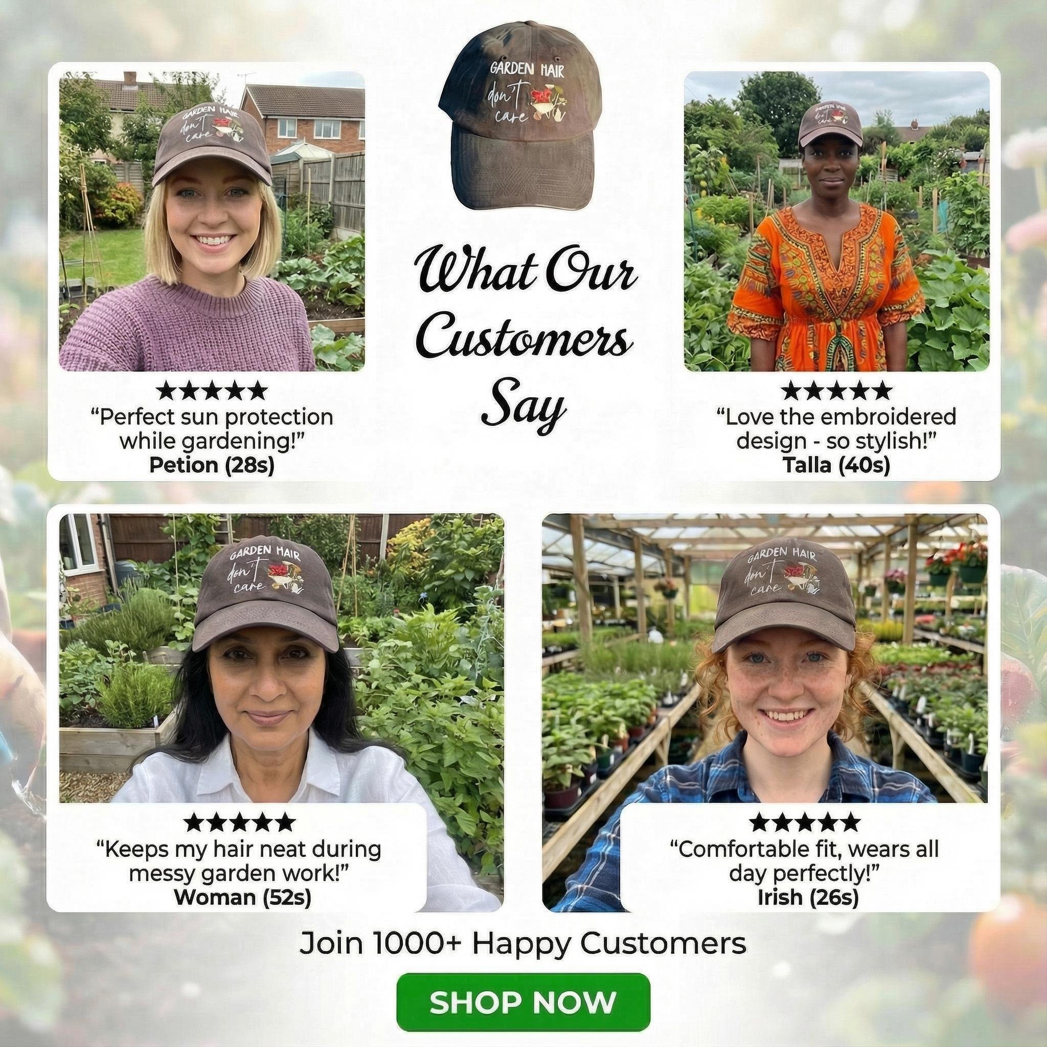 🔥New Arrivals Exclusive Sale🔥Garden Hair, Don't Care Embroidered Hat - Plant Lover's Cap, Nature-Inspired Baseball Hat