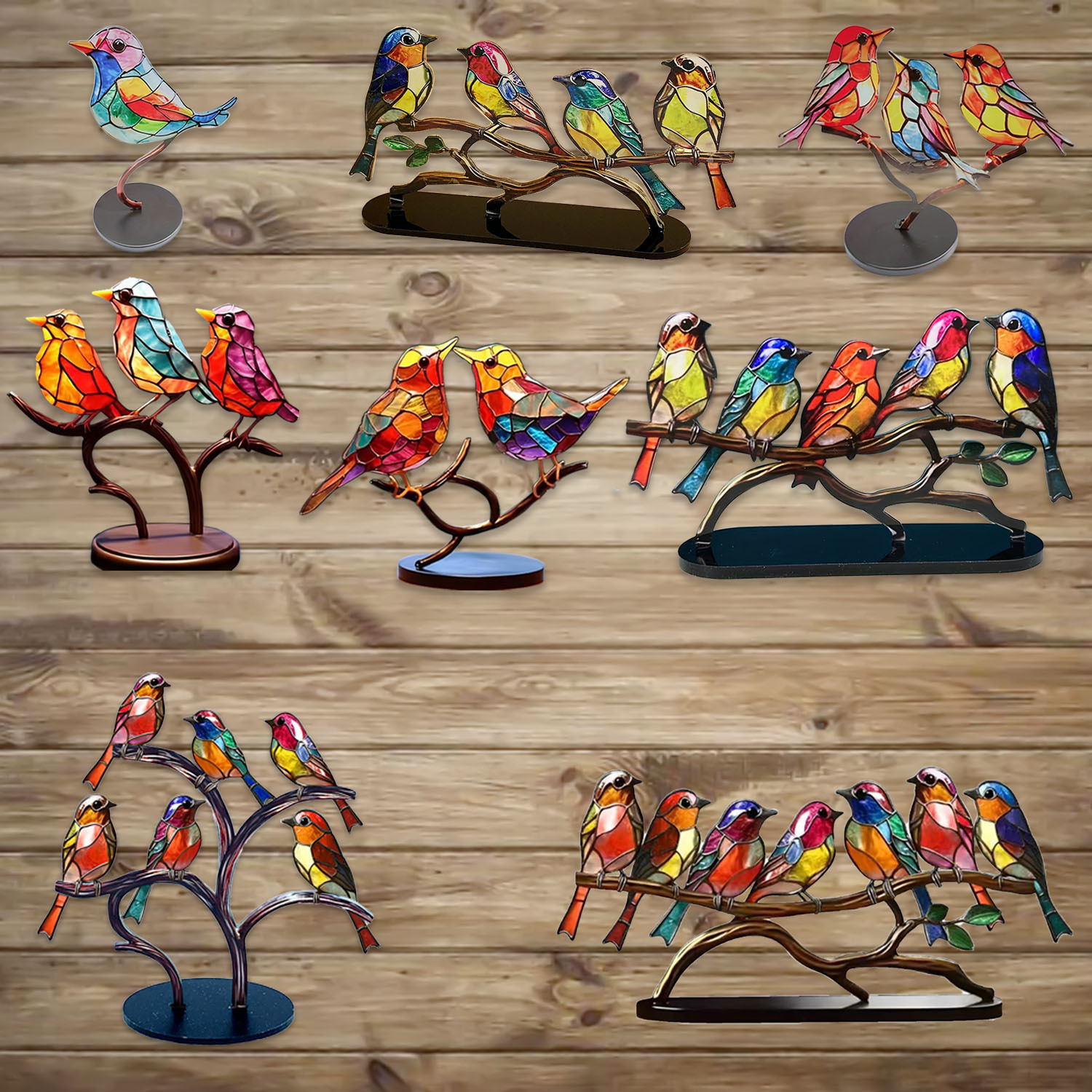🔥HOT SALE 51% OFF🌈 Stained Glass Birds Decor 