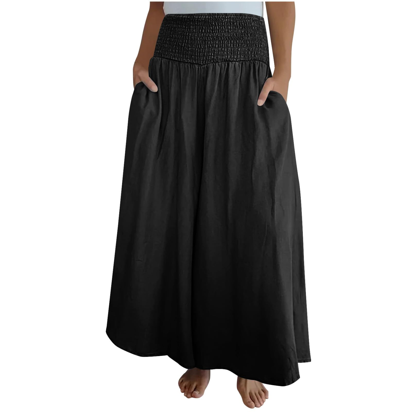 Women's Fashion Casual Wide-Leg Elastic-Waist Pants