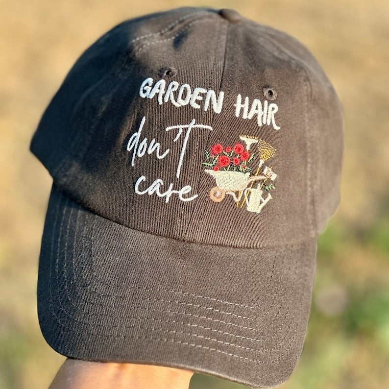 🔥New Arrivals Exclusive Sale🔥Garden Hair, Don't Care Embroidered Hat - Plant Lover's Cap, Nature-Inspired Baseball Hat