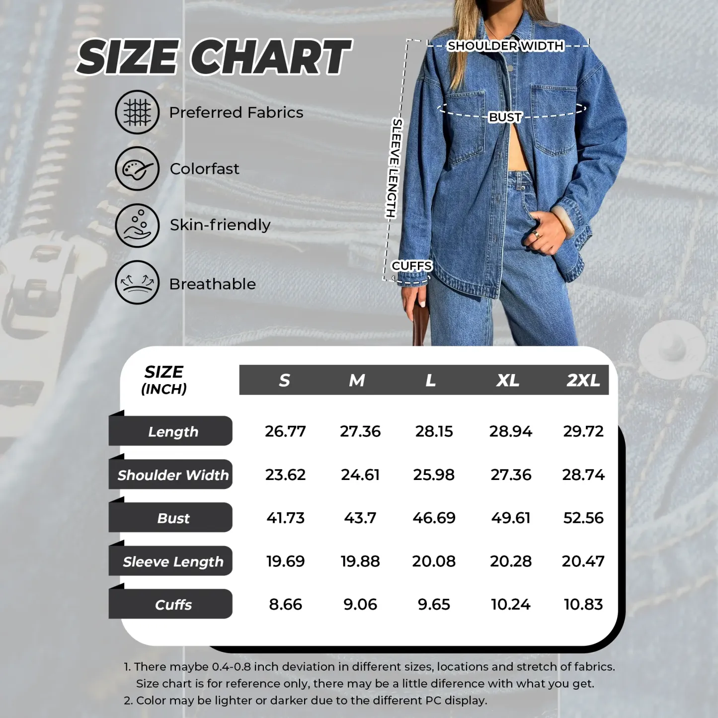 Women Oversized Denim Shirt Jacket