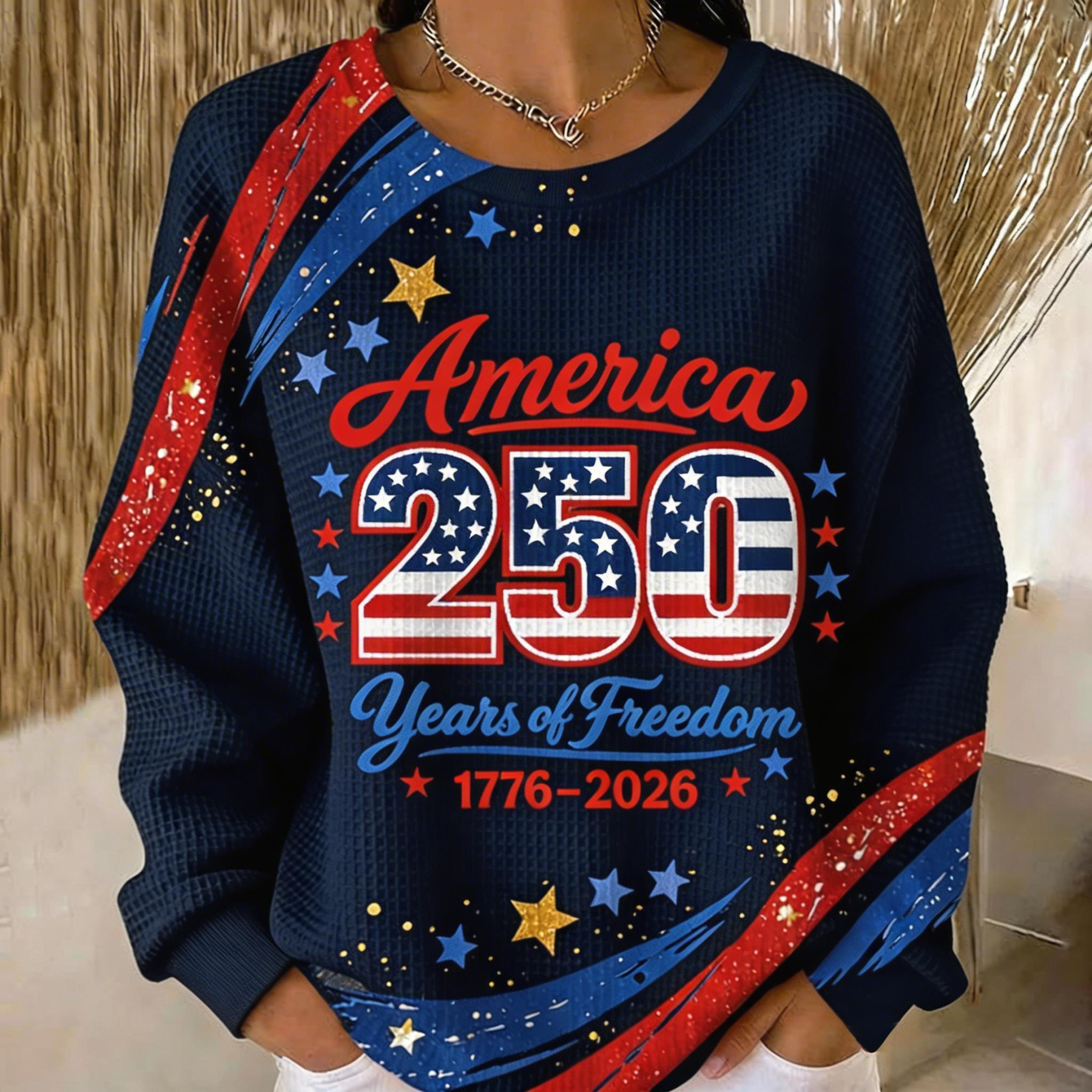 Women's 250th Anniversary Patchwork Casual Sweatshirt