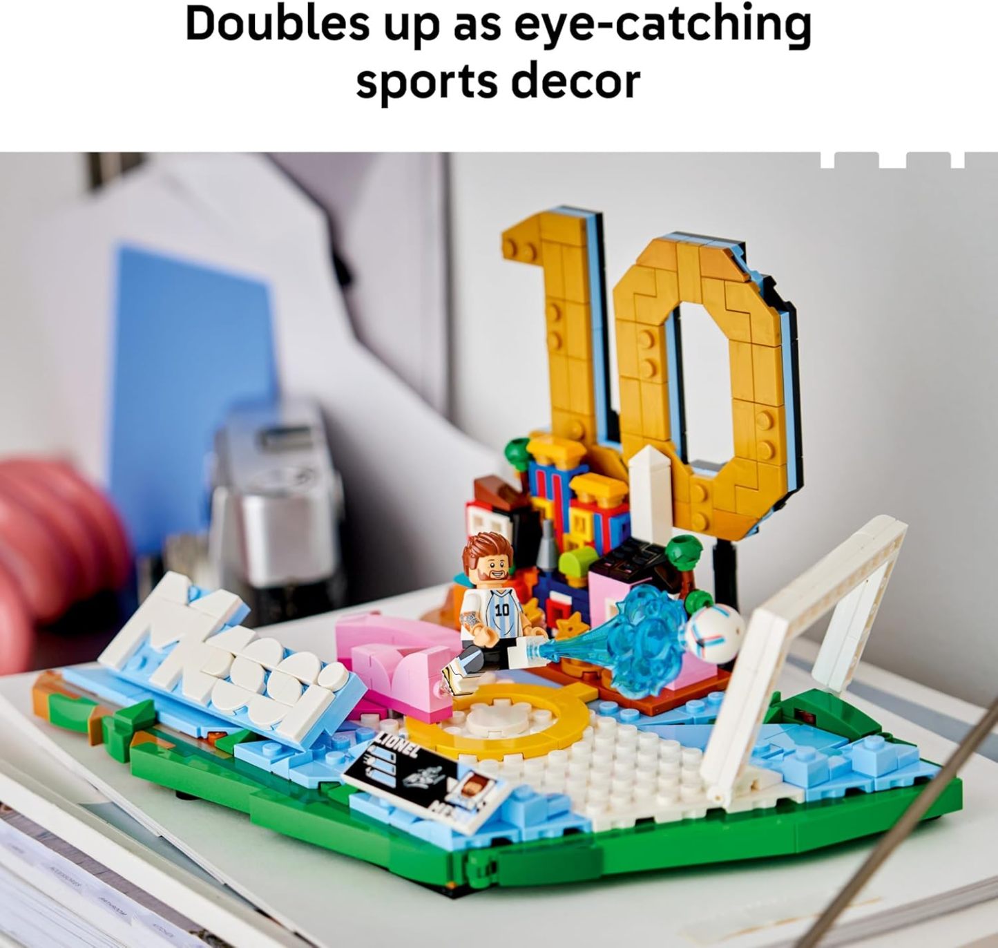 LEPIN Editions Lionel Messi – Soccer Highlights - Building Set for Boys & Girls, Ages 10+ - Collectible Soccer Gift with Plaque - Kids Bedroom or Shelf Decor