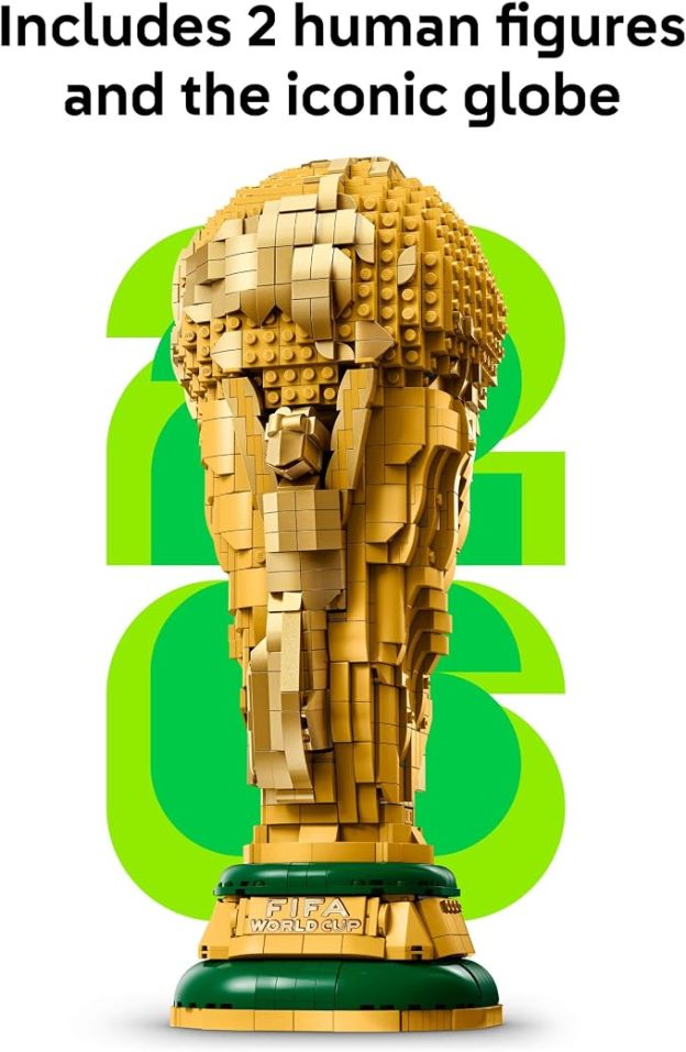 LEPIN Editions FIFA World Cup Official Trophy Building Set - Kit for Display in Bedroom, Home Office, Book Shelf - Soccer Fans Collectible - W/World Cup 2026 Minifigure - Gift for Birthdays