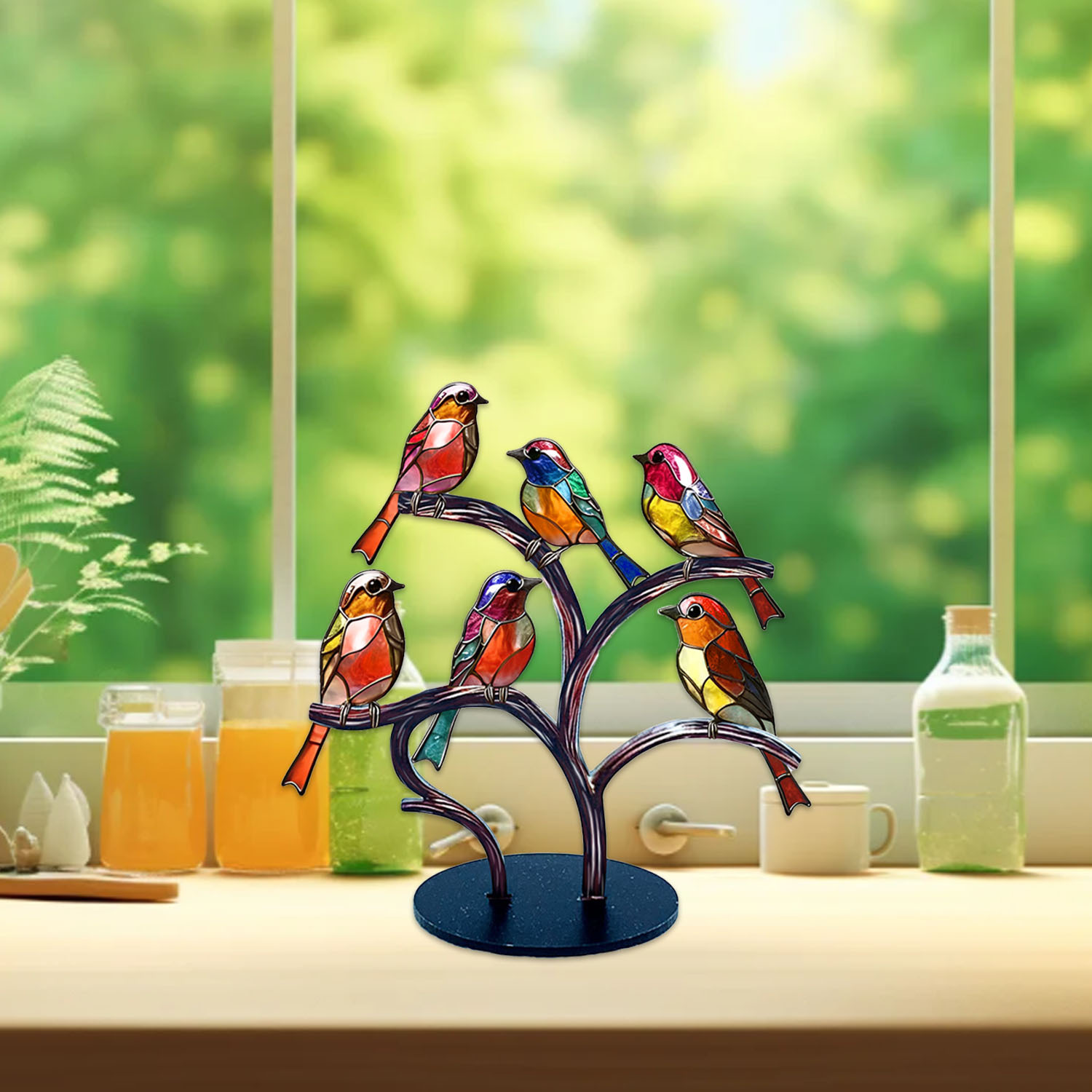 🔥HOT SALE 51% OFF🌈 Stained Glass Birds Decor 