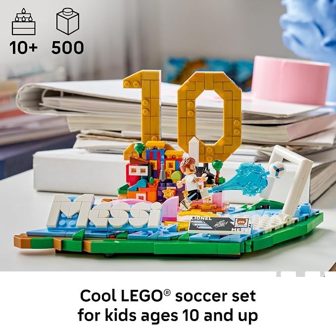 LEPIN Editions Lionel Messi – Soccer Highlights - Building Set for Boys & Girls, Ages 10+ - Collectible Soccer Gift with Plaque - Kids Bedroom or Shelf Decor