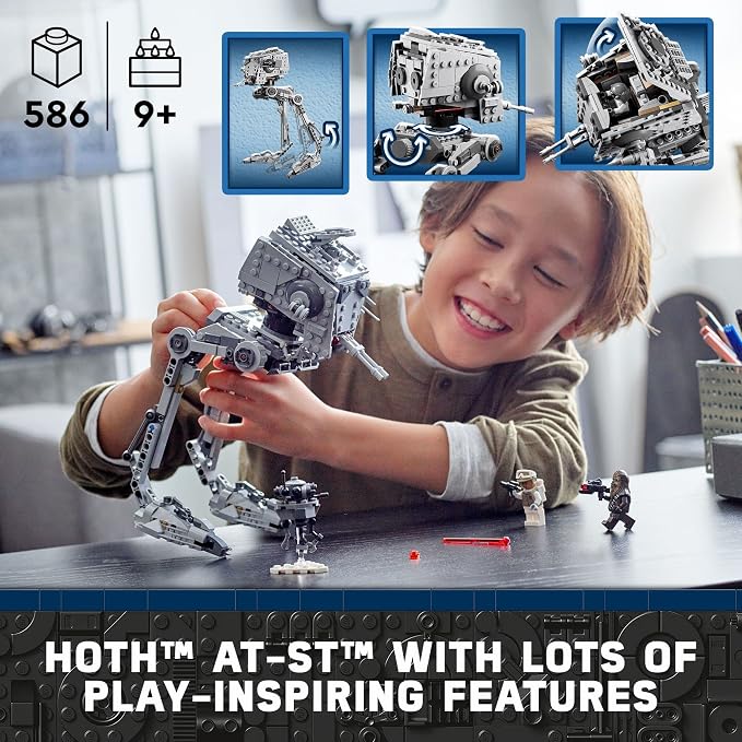 LEPIN Star Wars Hoth at-ST Walker Building Toy for Kids with Chewbacca Minifigure and Droid Figure, The Empire Strikes Back Model, Star Wars Fan Gift