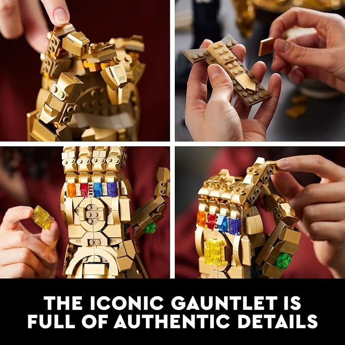 LEPIN Marvel Infinity Gauntlet Set Collectible Thanos Glove with Infinity Stones, Building Set, Avengers Gift Idea for Adults and Teens, Model Kits for Decoration and Display