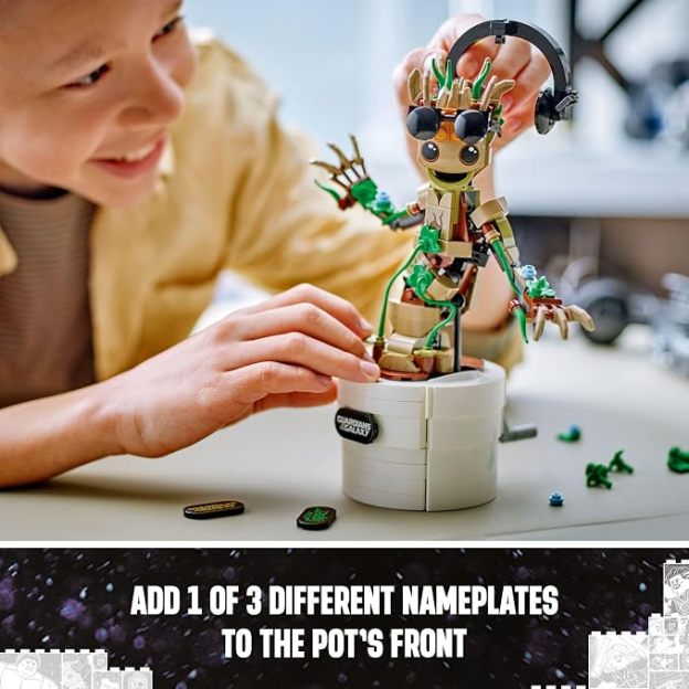 LEPIN Marvel Dancing Groot, Guardians of the Galaxy Toy, Buildable Birthday Gift, Marvel Toy, Super Hero Hand-Operated Interactive Playset, Marvel Gift for Kids, Animated Groot Figure