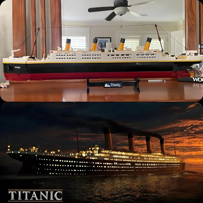 Titanic Model Kit -2022 Pieces Large Titanic Ship Building Blocks Set, STEM Educational 3D Puzzle Toys Gifts for Kids and Adults, Ideal Collectible Display Architecture for Home& Office Decor