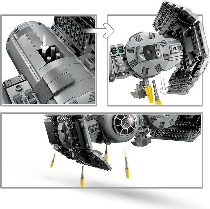 LEPIN Star Wars TIE Bomber Model Building Kit, Star Wars Toy Starfighter with Gonk Droid Figure, Darth Vader Minifigure and Lightsaber, Collectible Star Wars Gift for 9 Year Olds