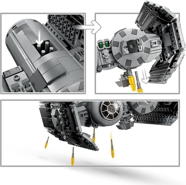 LEPIN Star Wars TIE Bomber Model Building Kit, Star Wars Toy Starfighter with Gonk Droid Figure, Darth Vader Minifigure and Lightsaber, Collectible Star Wars Gift for 9 Year Olds