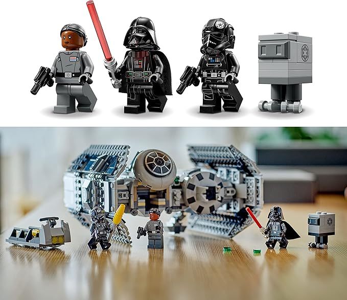 LEPIN Star Wars TIE Bomber Model Building Kit, Star Wars Toy Starfighter with Gonk Droid Figure, Darth Vader Minifigure and Lightsaber, Collectible Star Wars Gift for 9 Year Olds