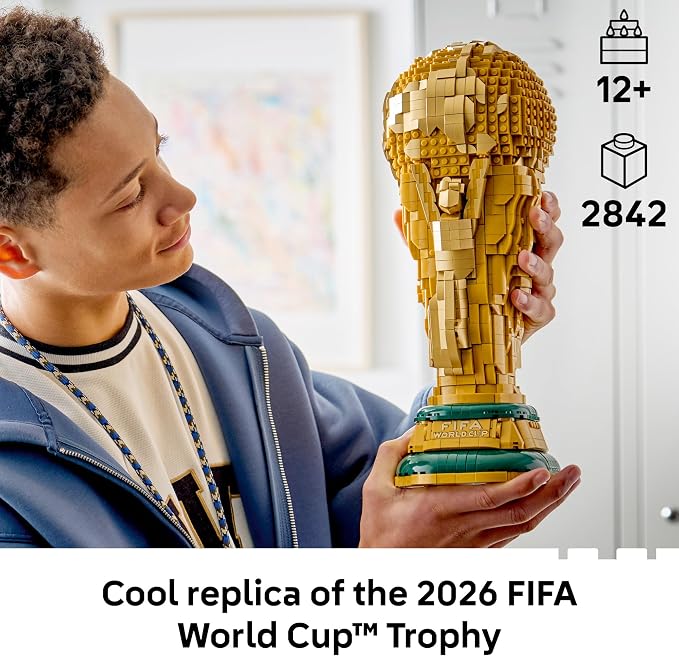 LEPIN Editions FIFA World Cup Official Trophy Building Set - Kit for Display in Bedroom, Home Office, Book Shelf - Soccer Fans Collectible - W/World Cup 2026 Minifigure - Gift for Birthdays