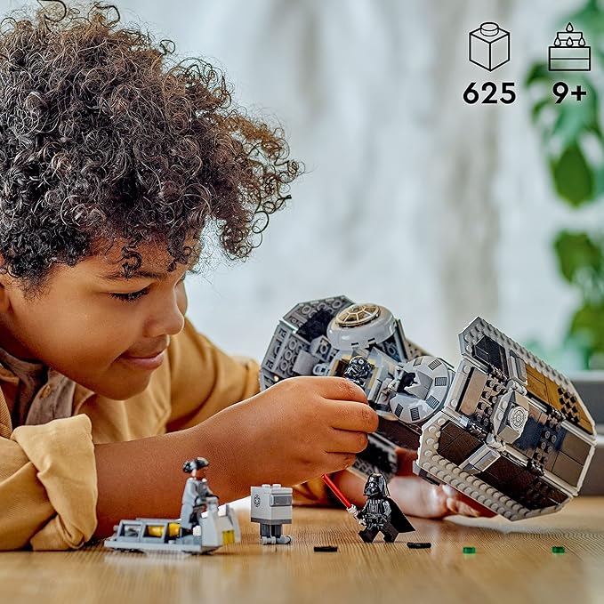 LEPIN Star Wars TIE Bomber Model Building Kit, Star Wars Toy Starfighter with Gonk Droid Figure, Darth Vader Minifigure and Lightsaber, Collectible Star Wars Gift for 9 Year Olds
