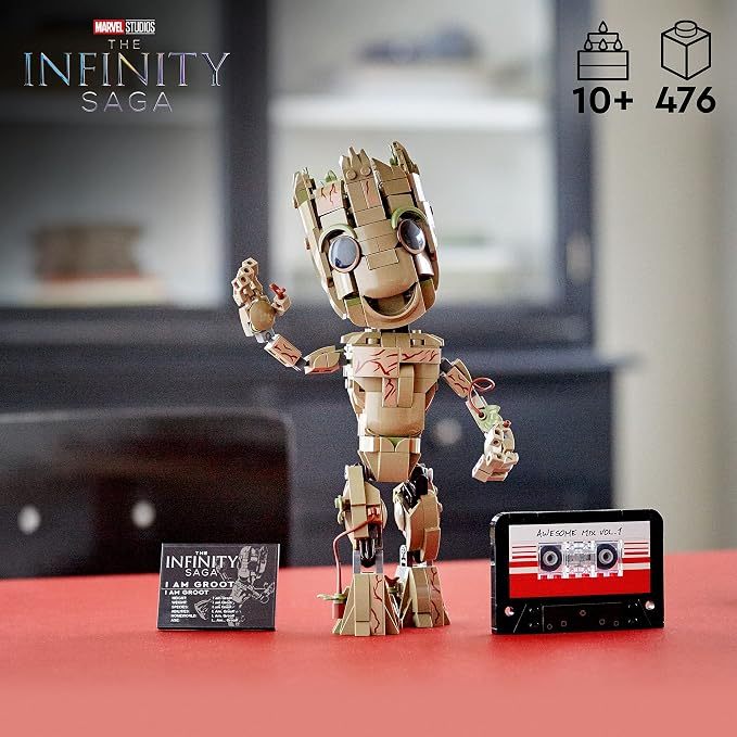 LEPIN Marvel I am Groot Building Toy Set - Action Figure from The Guardians of The Galaxy Movies, Baby Groot Model for Play and Display, Great for Kids, Boys, Girls, and Avengers Fans Ages 10+