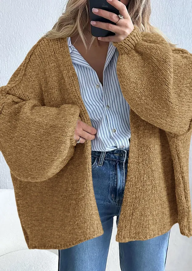 KARTGOUE Womens Oversized Cardigan Sweaters Fall Long Lantern Sleeve Knit Open Front Lightweight Sweater