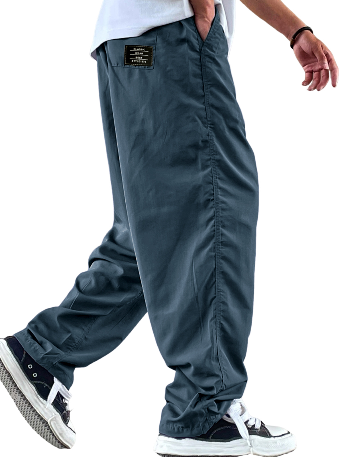 Men's Retro Casual Workwear Quick-Drying Loose Moisture-Absorbing Trousers
