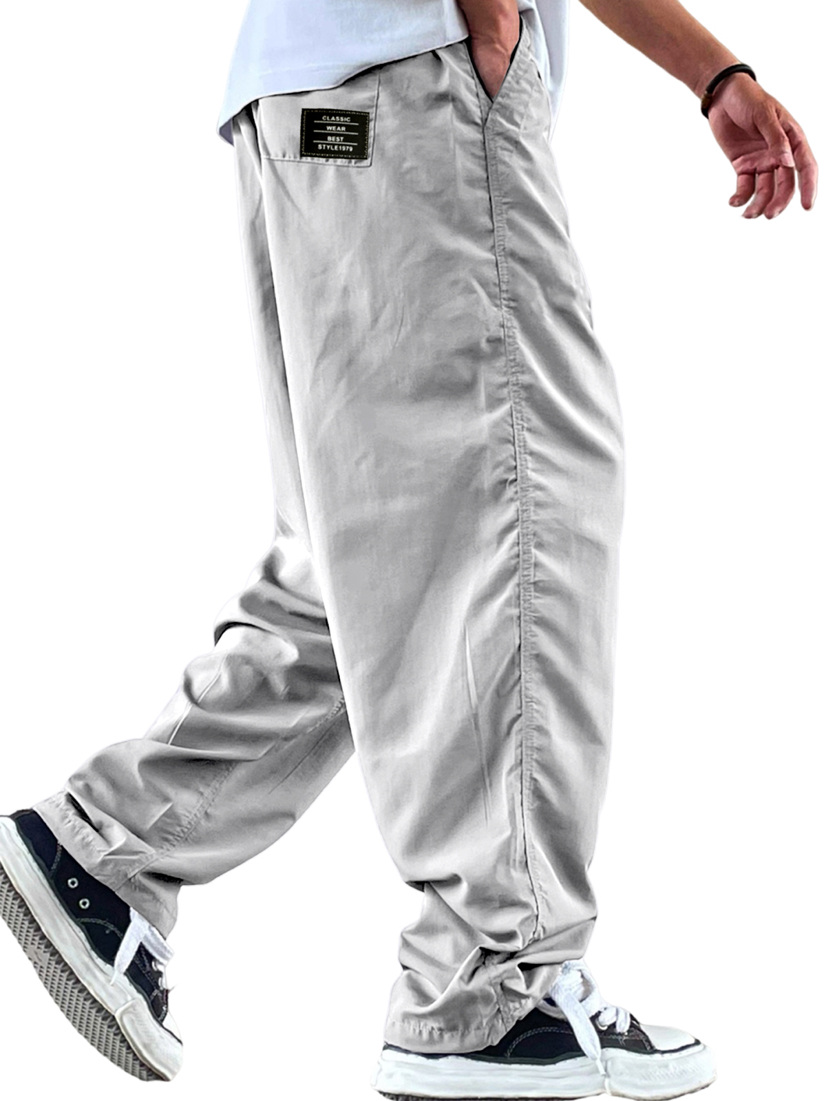 Men's Retro Casual Workwear Quick-Drying Loose Moisture-Absorbing Trousers