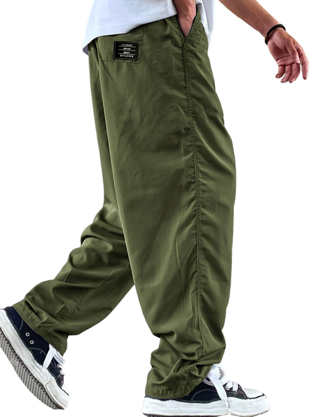 Men's Retro Casual Workwear Quick-Drying Loose Moisture-Absorbing Trousers