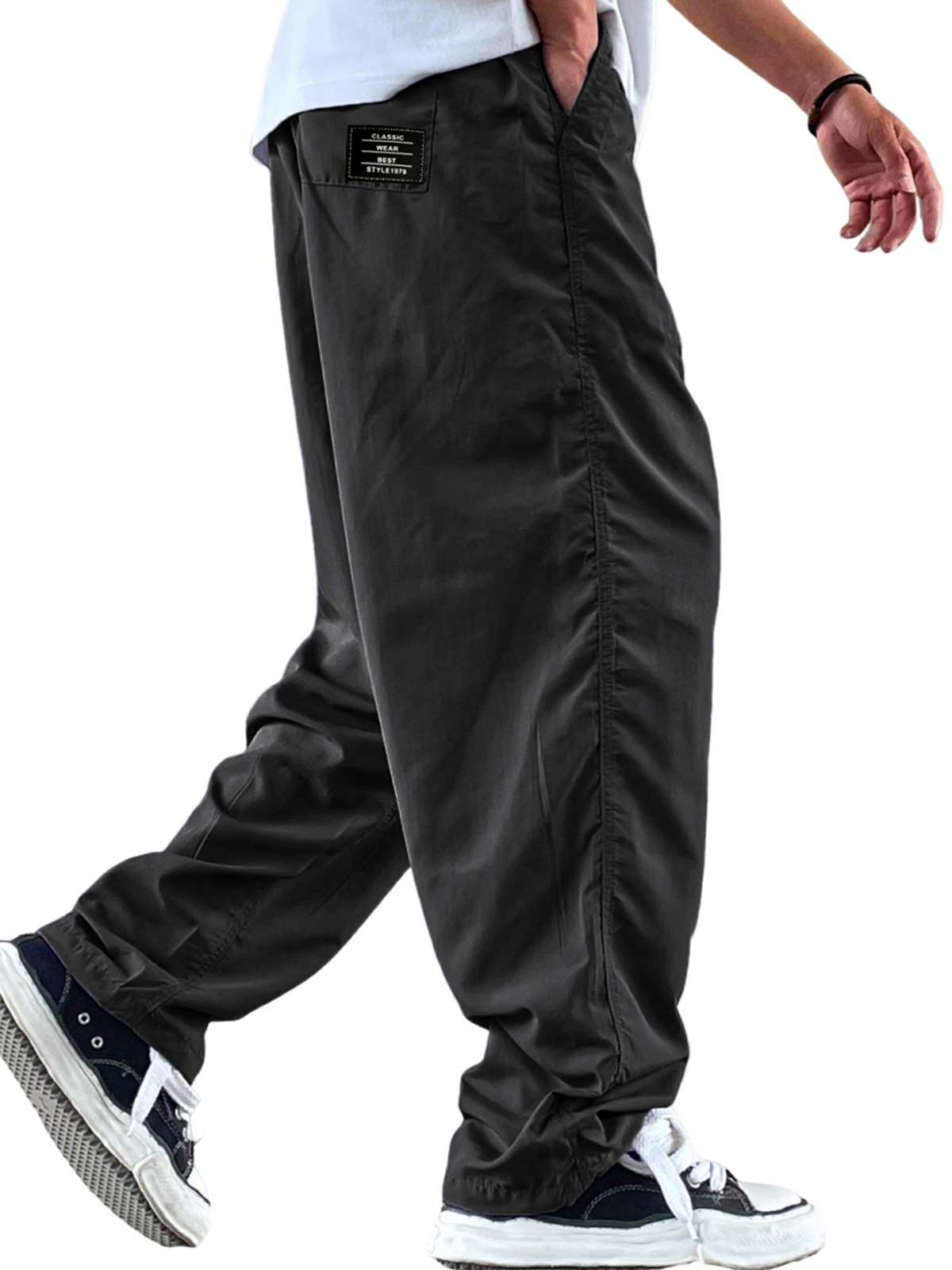 Men's Retro Casual Workwear Quick-Drying Loose Moisture-Absorbing Trousers