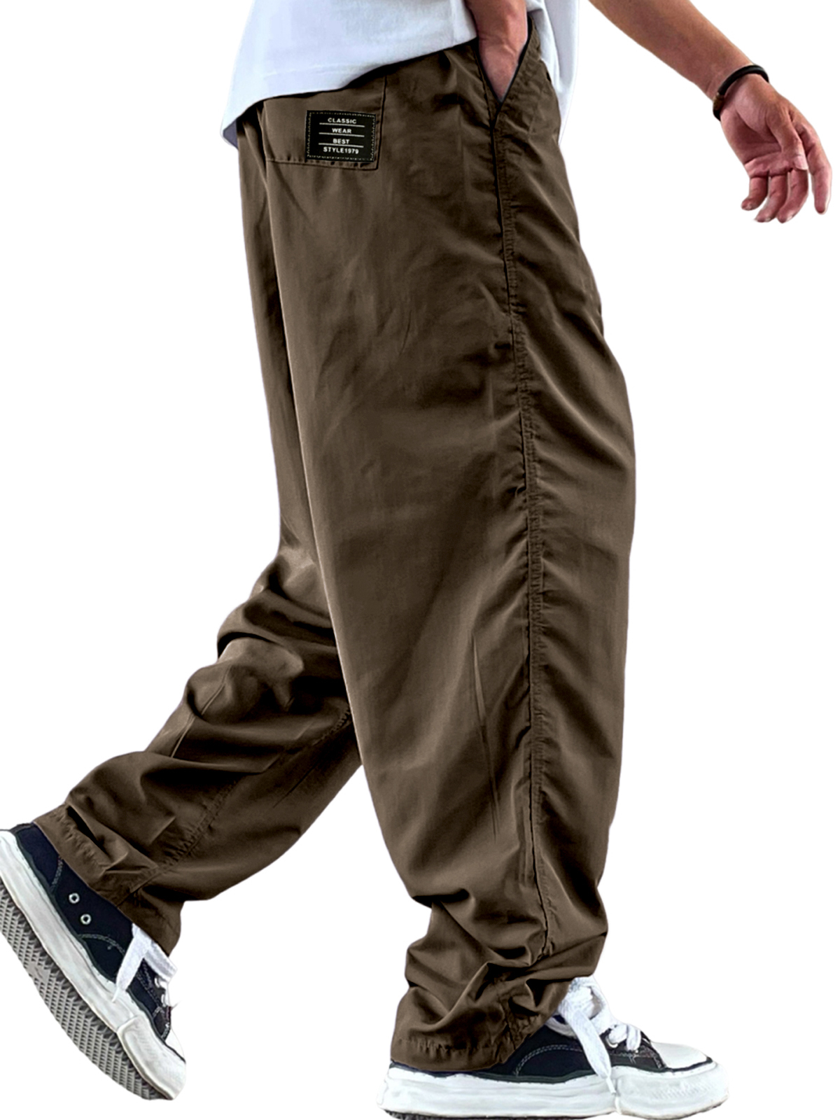 Men's Retro Casual Workwear Quick-Drying Loose Moisture-Absorbing Trousers