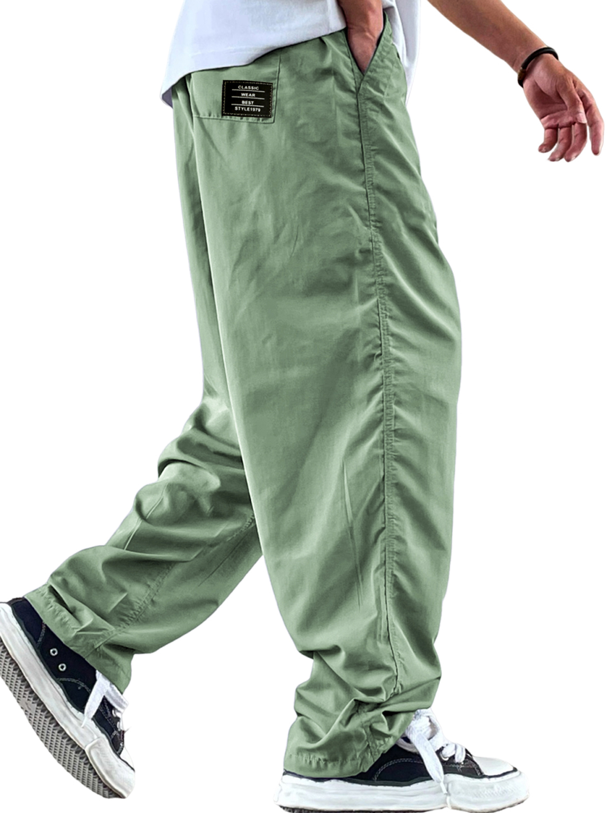 Men's Retro Casual Workwear Quick-Drying Loose Moisture-Absorbing Trousers