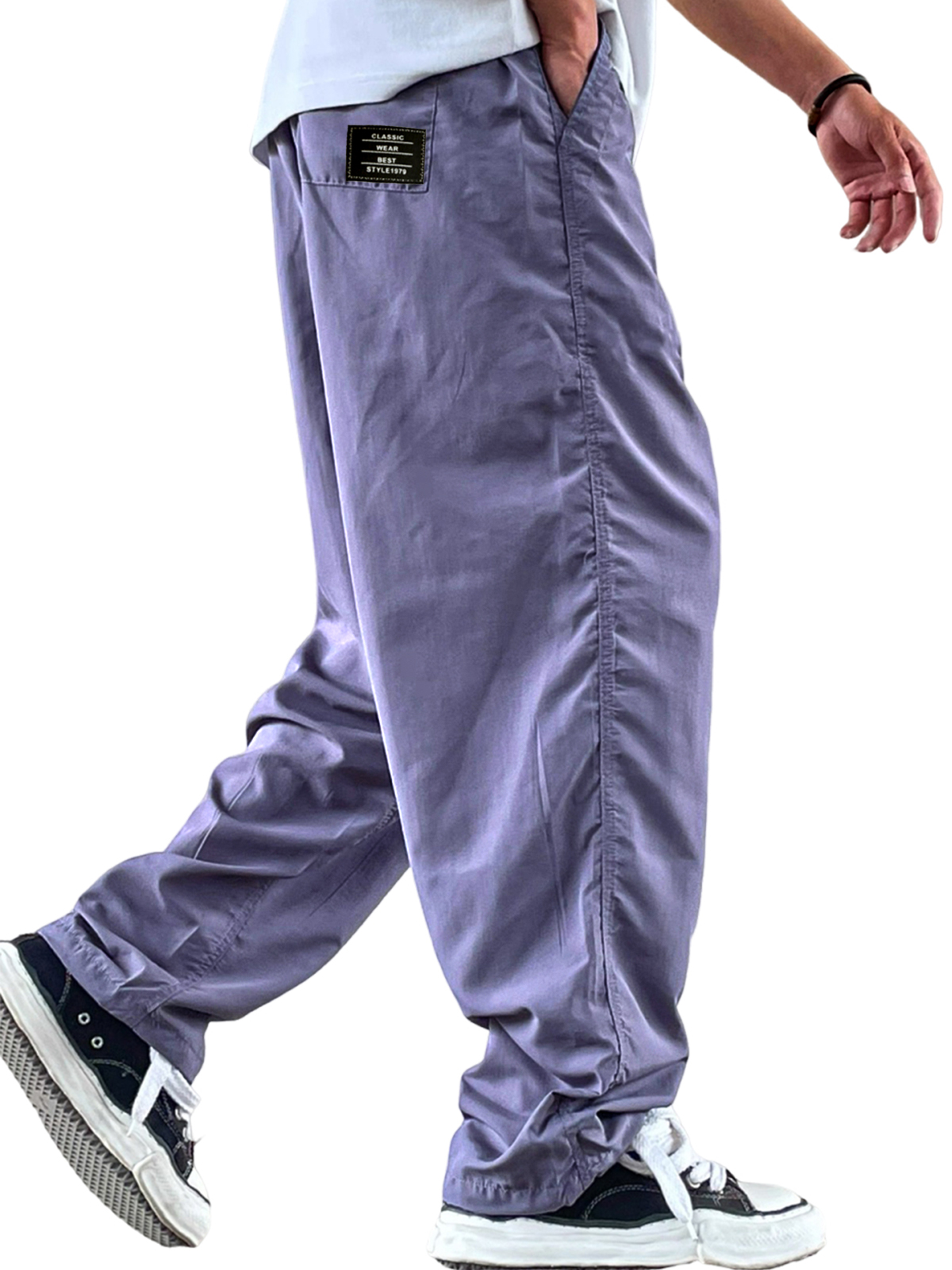 Men's Retro Casual Workwear Quick-Drying Loose Moisture-Absorbing Trousers