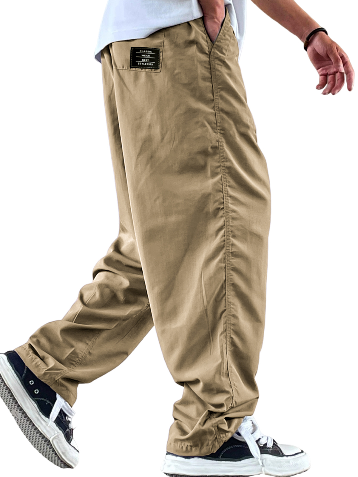 Men's Retro Casual Workwear Quick-Drying Loose Moisture-Absorbing Trousers