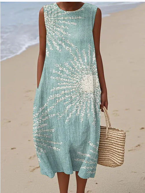Women's Stylish and Flattering Print Cotton Dress