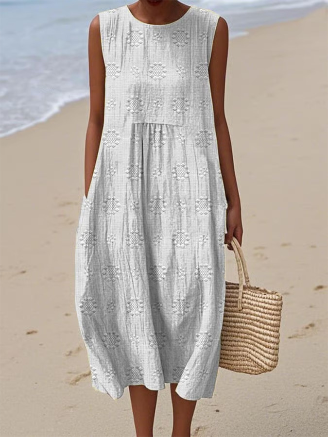 Women's Stylish and Flattering Print Cotton Dress