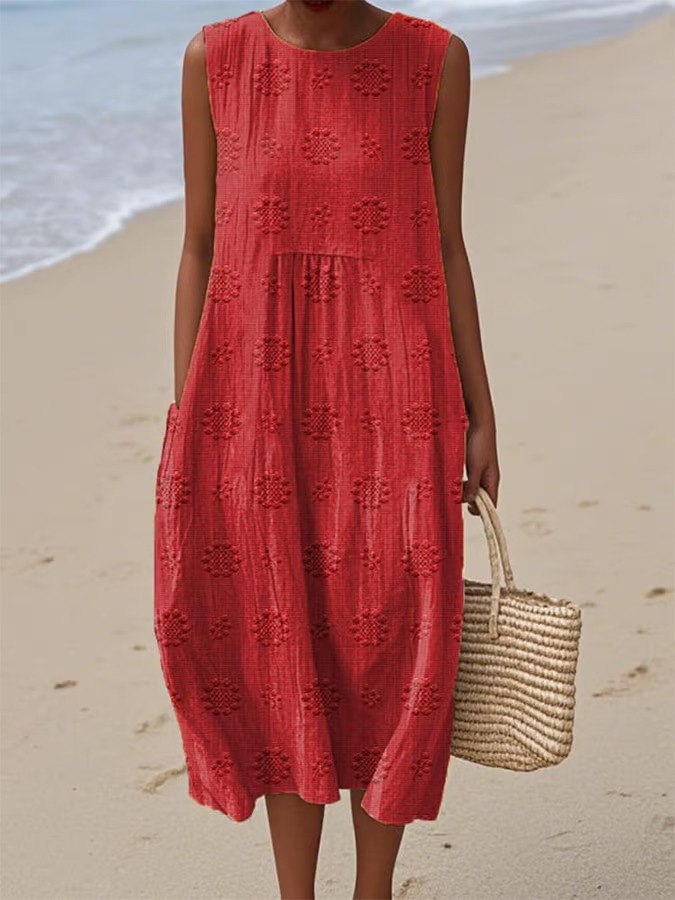 Women's Stylish and Flattering Print Cotton Dress