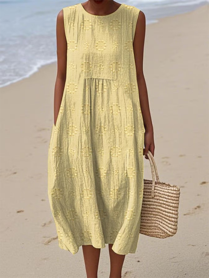 Women's Stylish and Flattering Print Cotton Dress