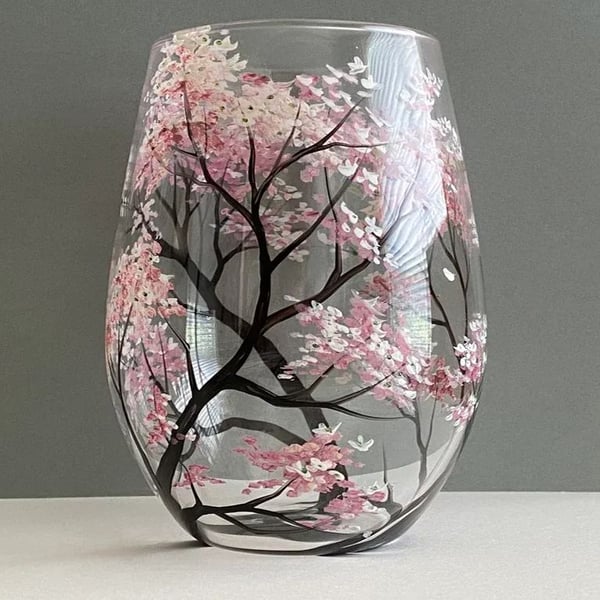 Hand Painted Art - Four Seasons Tree Wine Glasses