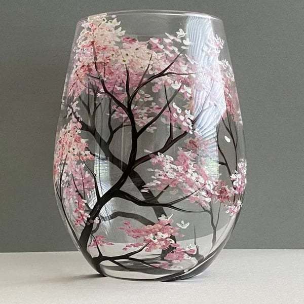 Hand Painted Art - Four Seasons Tree Wine Glasses