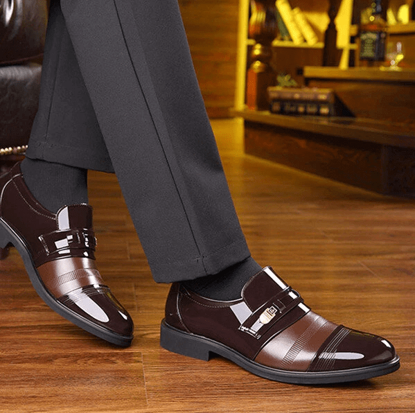 Mens Comfortable Leather Business Lace Up Formal Slip On Penny Loafers