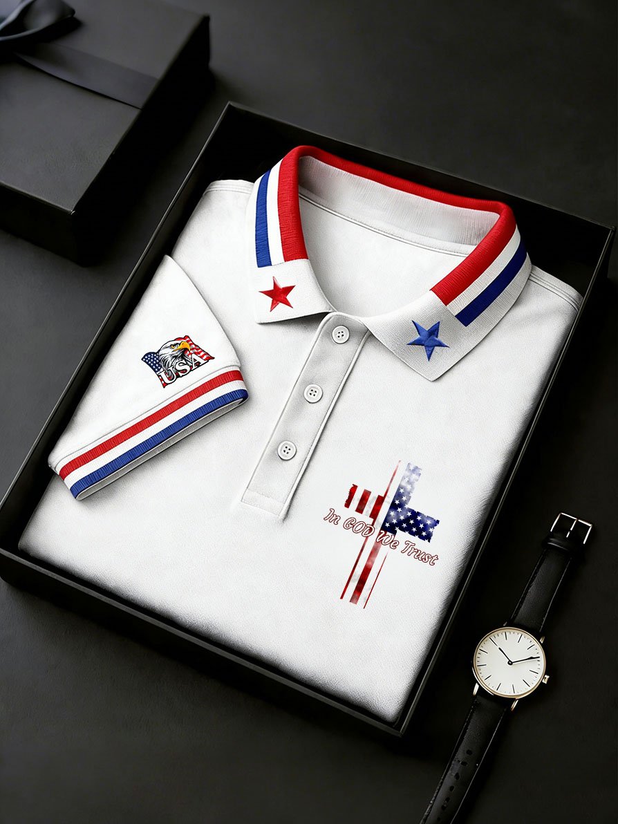 Men's American Independence 250th Anniversary Commemorative Casual Short-Sleeved Polo Shirt