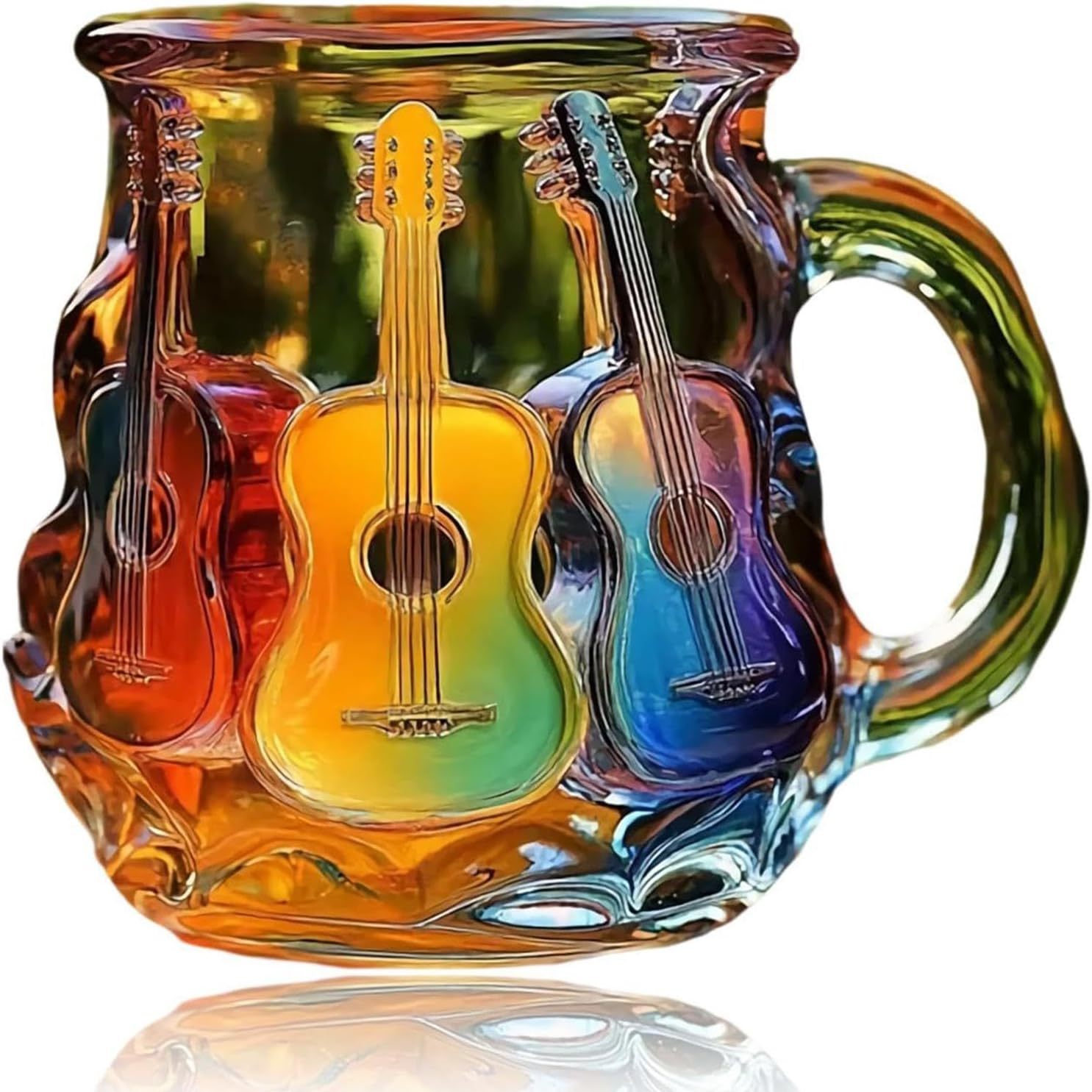 Guitar Coffee Mug - Novelty 3D Guitar Coffee Cup | Funny Music Themed 