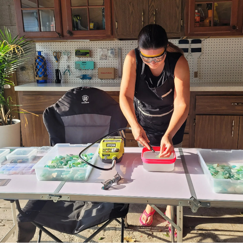 Personalized Sea Glass Christmas Tree Ornament