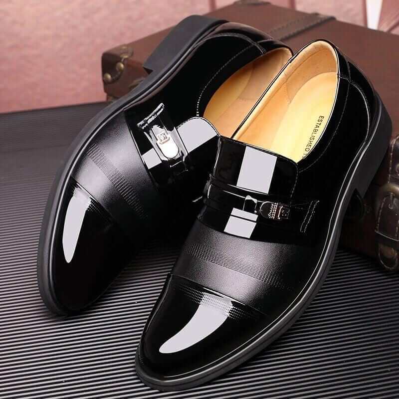 Mens Comfortable Leather Business Lace Up Formal Slip On Penny Loafers