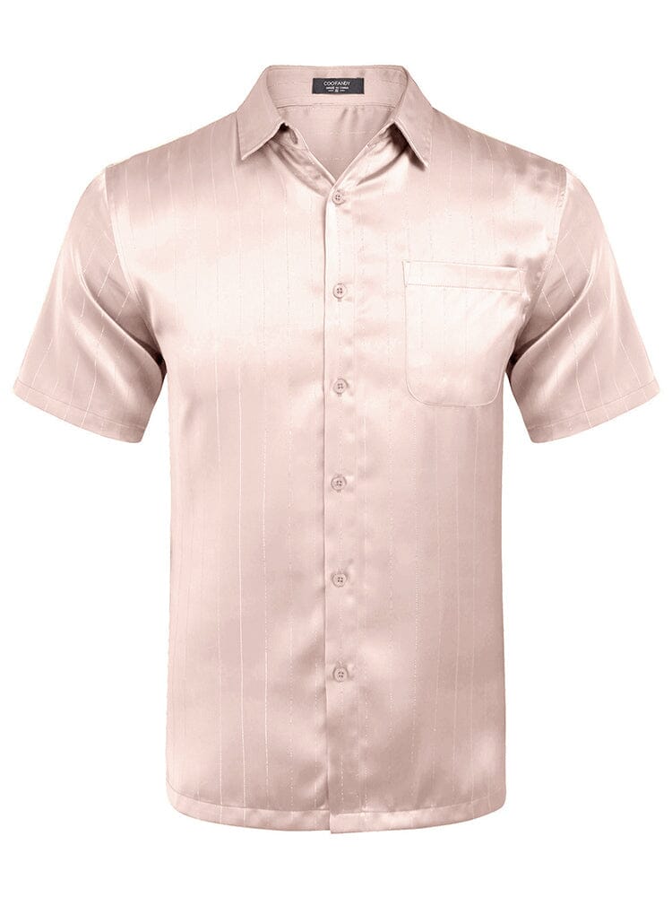Casual Silk Satin Short Sleeve Shirt 