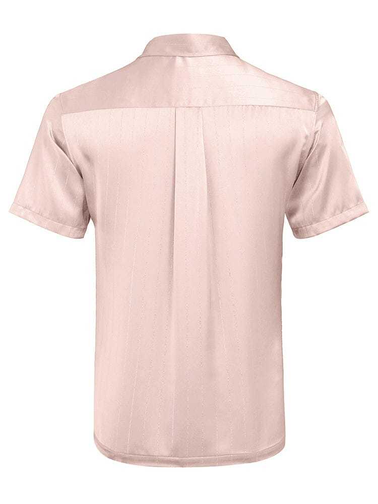 Casual Silk Satin Short Sleeve Shirt 