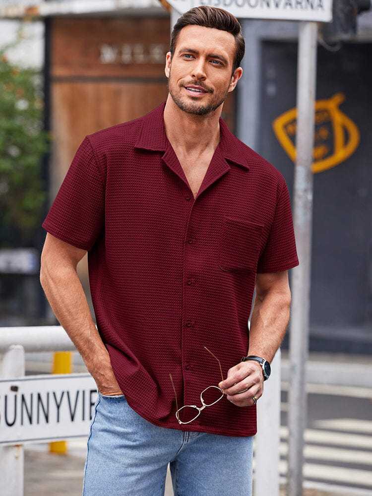 Waffle Loose Fit Short Sleeve Shirt 