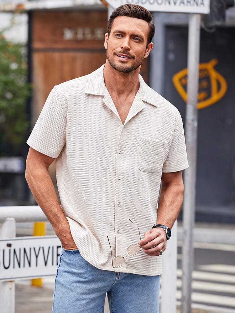 Waffle Loose Fit Short Sleeve Shirt 