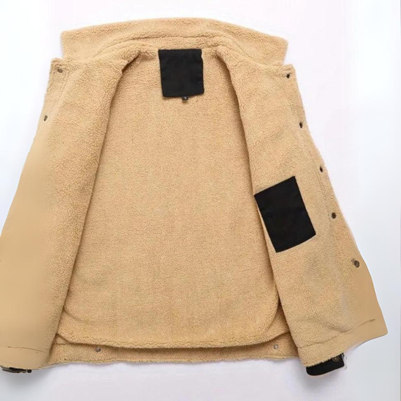 Bombardier Jacket - Buttoned - Warm - Sherpa Lined - Men's Winter Jacket