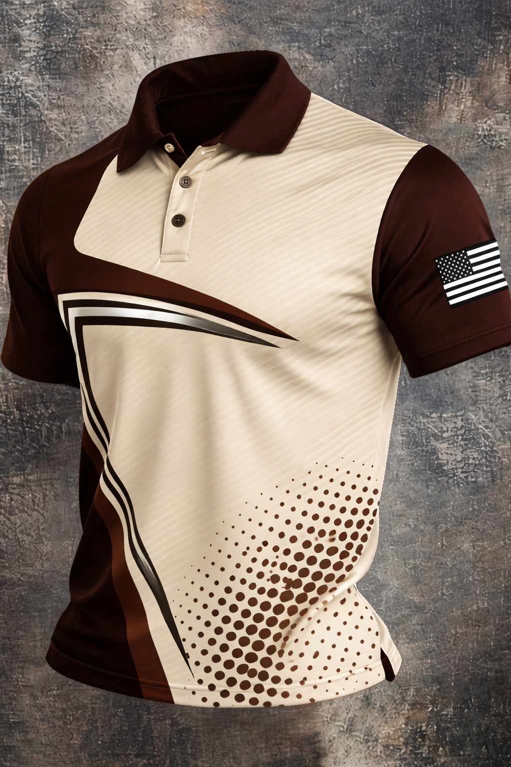 Men's Retro Patriot Color Block Polo Collar Short Sleeve