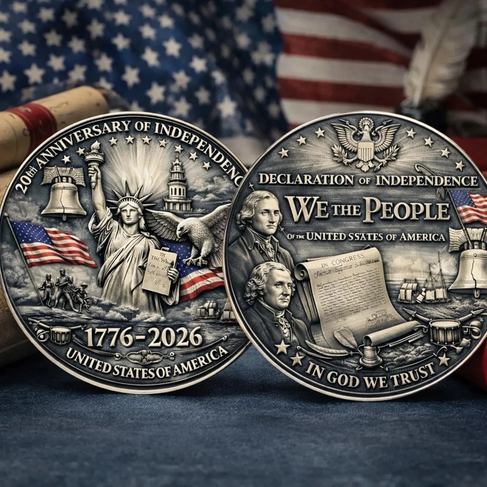 250TH ANNIVERSARY USA INDEPENDENCE COIN 1776–2026