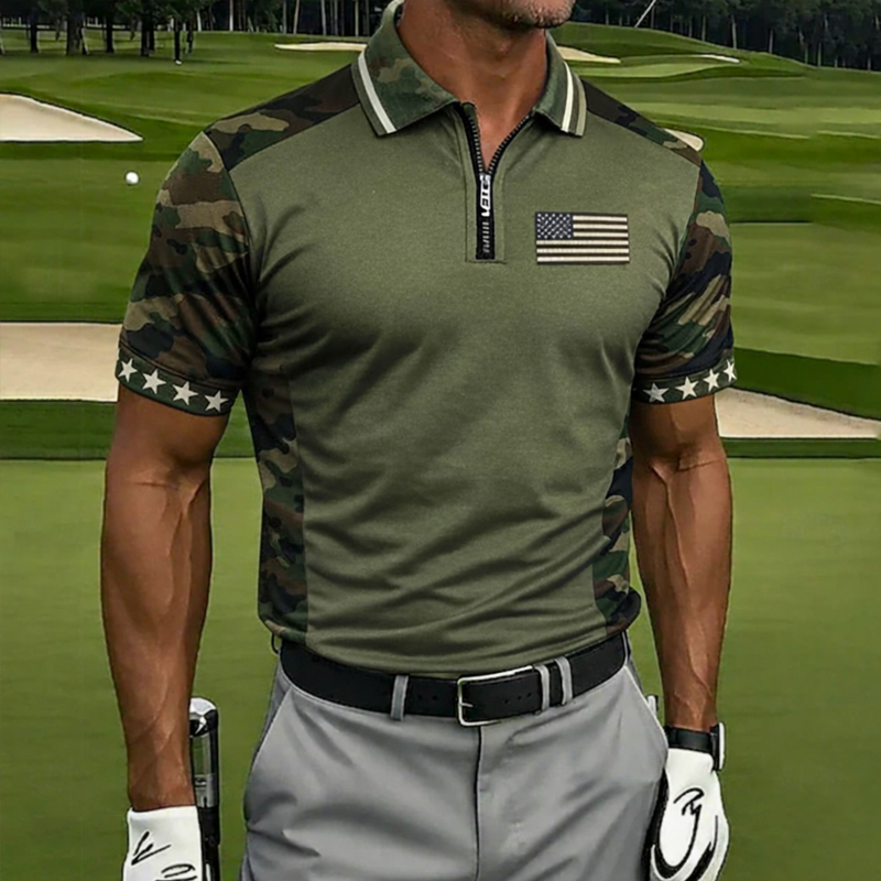 US 250th Anniversary Print Men's Polo Shirt